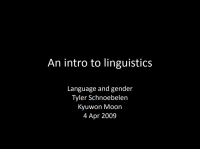 Image of An Intro to Linguistic : Language and Gender