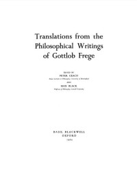 Image of Translations from the Philosophical Writings of Gottlob Frege