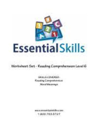 Image of Worksheet Set - Reading Comprehension Level 4